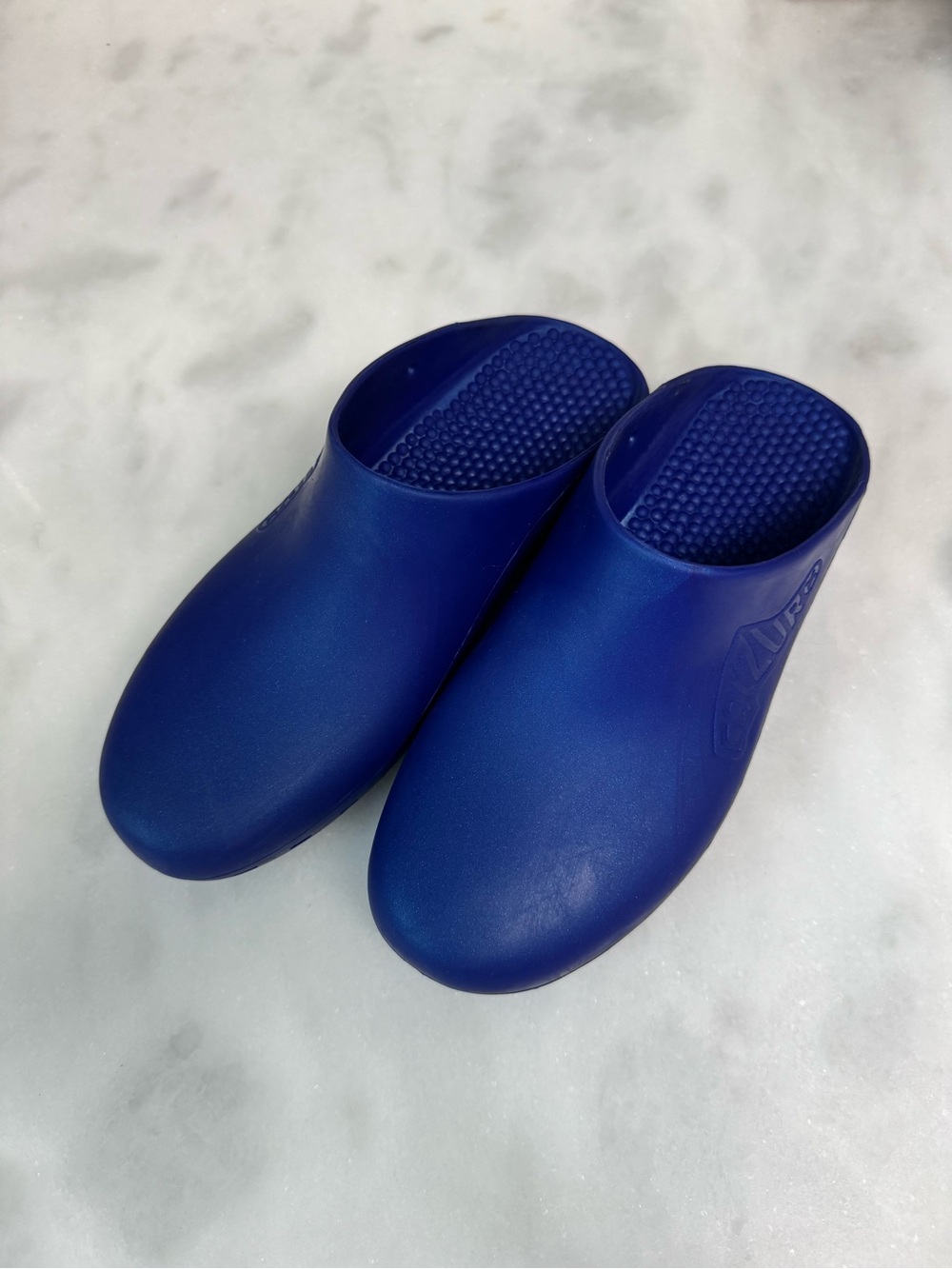Calzuro Women's Blue Slip-On Clog Mules